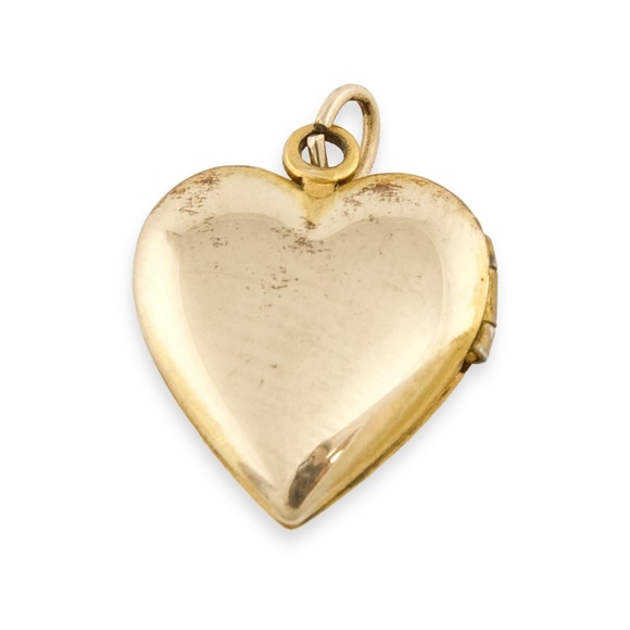 Vintage Heart Shaped Picture Locket Pendant Gold Tone - Picture 3 of 5